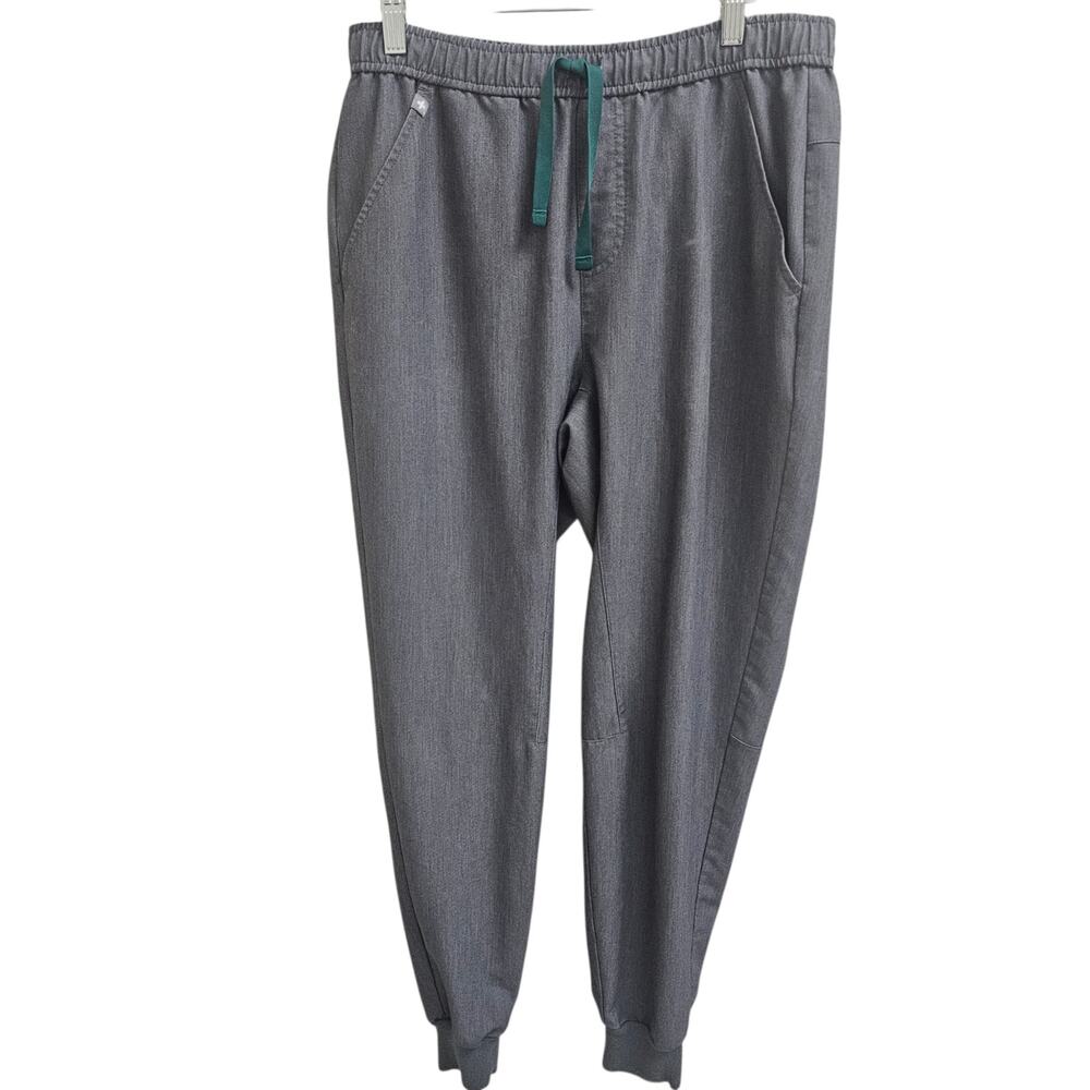 FIGS Men's Tansen Jogger Scrub Pants MXXSW2004 Graphite Gray Green Ties Size M